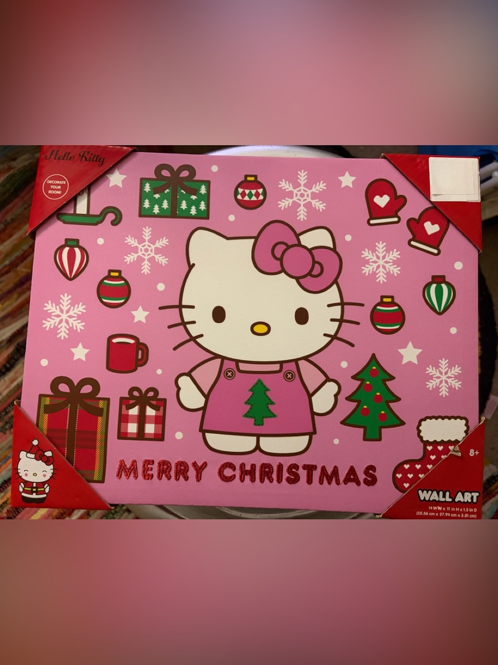 Hello Kitty Christmas Pink Wall Art